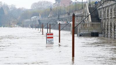 Flooded town in Italy