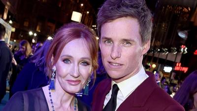 JK Rowling and Eddie Redmayne at Fantastic Beasts 2 premiere