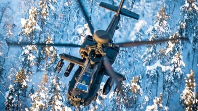 British Army helicopters on exercise in Norway learn how to operate in some of the harshest weather in Norway.