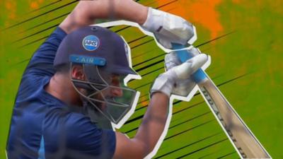 Graphic Anuj Dal batting