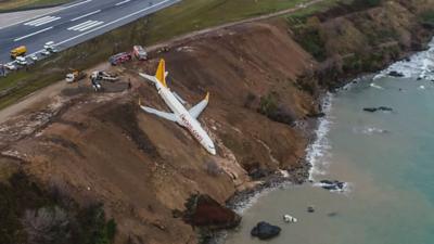 Pegasus Airlines plane that skidded off runway