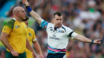 Nigel Owens during the Rugby World Cup Final