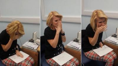 Joanne Milne hears for the first time