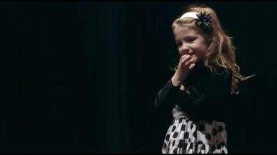 A Sandy Hook student taking part in the play