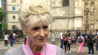 Anita Dobson speaking to the BBC