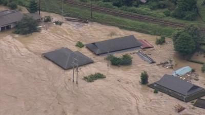 Flooded buildings