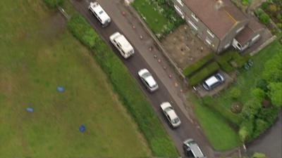 Cars queuing near Glastonbury Festival