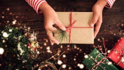 hands holding a present