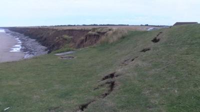 Cliff top at Mappleton beach