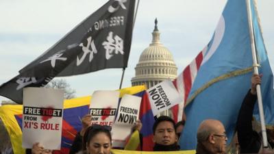 Protesters outside the US Capitol