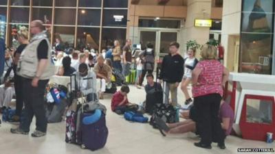 Tourists at Sharm el-Sheikh airport - courtesy of Sarah Cotterill