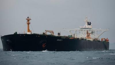 Grace 1 tanker off the coast of Gibraltar