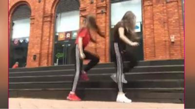 people doing stair dance