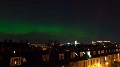 Aurora borealis over Edinburgh