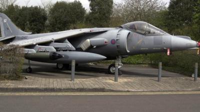 Harrier jump jet at Dyson headquarters