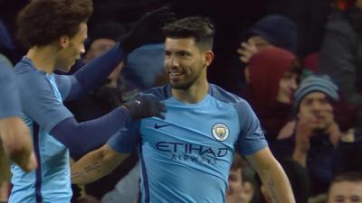 Sergio Aguero scores his second goal