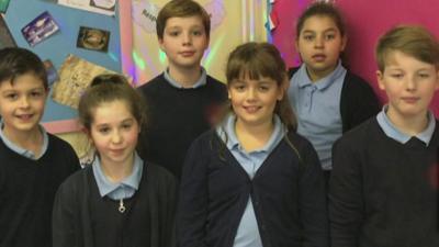 A group of schoolkids