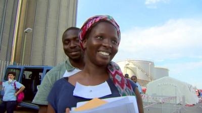 Christiana and her husband fled Libya