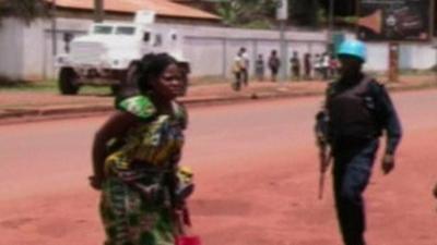 Un peacekeepers in Bangui, Central African Republic