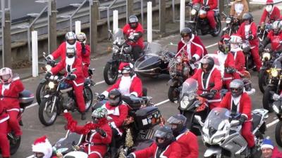 santas on bikes