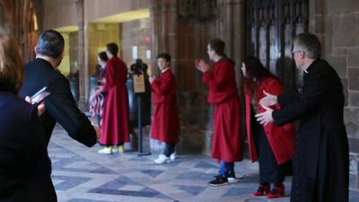 Worcester Cathedral pancake race