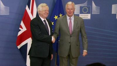 David Davis and Michel Barnier