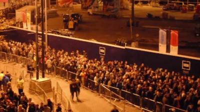 Arriva Trains Wales footage of the queuing system during the Rugby World Cup