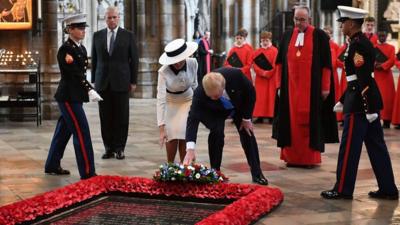 President Trump lays wreath