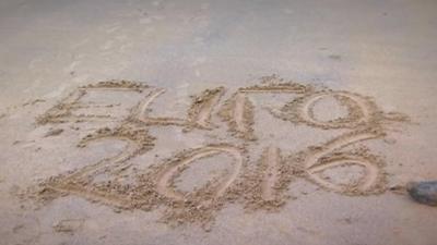 Euro 2016 sign in sand