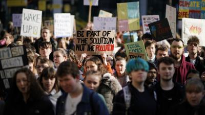 Students with signs