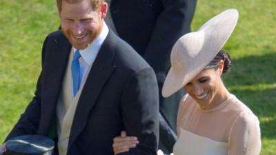 Prince Harry and Meghan at garden party