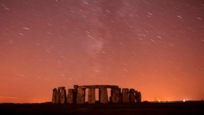 Meteor shower over Stonehenge - file image