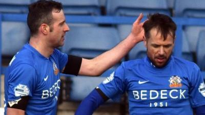 Glenavon's Ciaran Martyn and Declan O'Brien