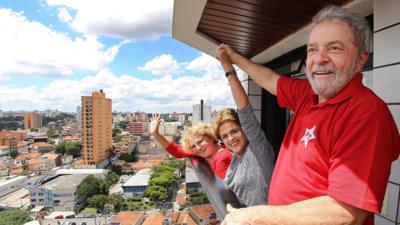 Luiz Inacio Lula Da Silva (R) and Dilma Rousseff (C)