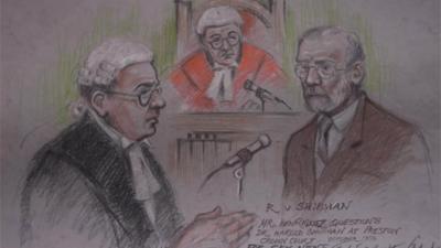 Court drawing of Dr Harold Shipman