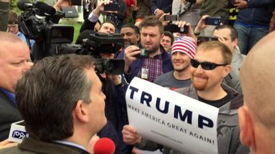 Cruz interaction with Trump supporter