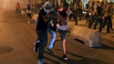 Protesters in Beirut, 22 August 2015