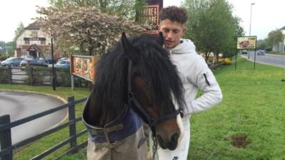 Connor Hamer with his horse