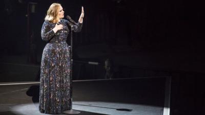 Adele performing