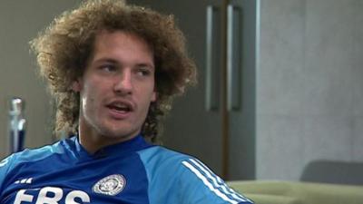 Leicester City's Wout Faes talks to BBC East Midlands Today