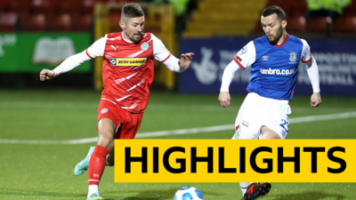 Action from Cliftonville against Linfield