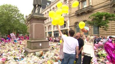 Balloon tribute for Manchester victim