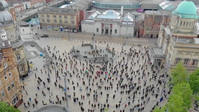 Protesters gather in Hull