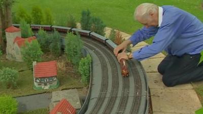 Roy James with trains