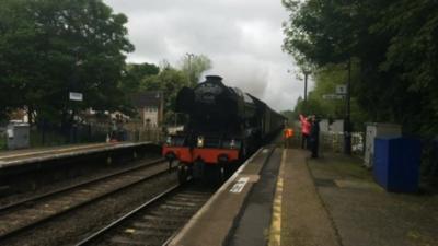 The Flying Scotsman passing though Midgham