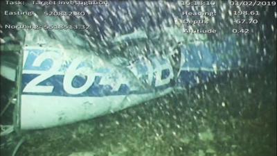 The plane lying on the seabed