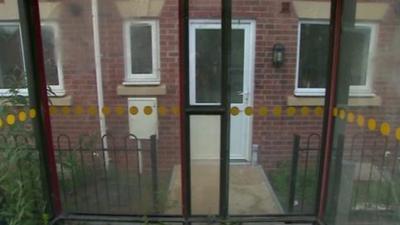 Bus stop blocking front door of house