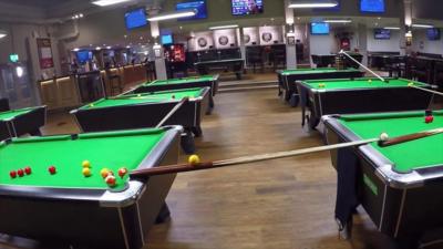 Snooker tables in bar