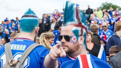 Iceland fan in Reykjavik, Iceland,