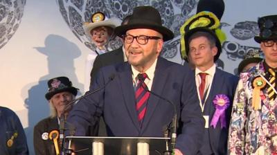 George Galloway on stage